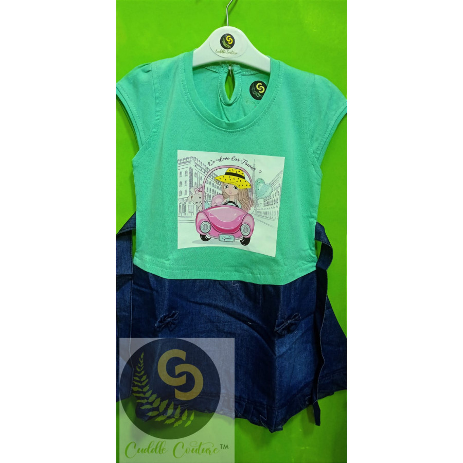 Cuddle Couture- Denim Frock Car Cayan
