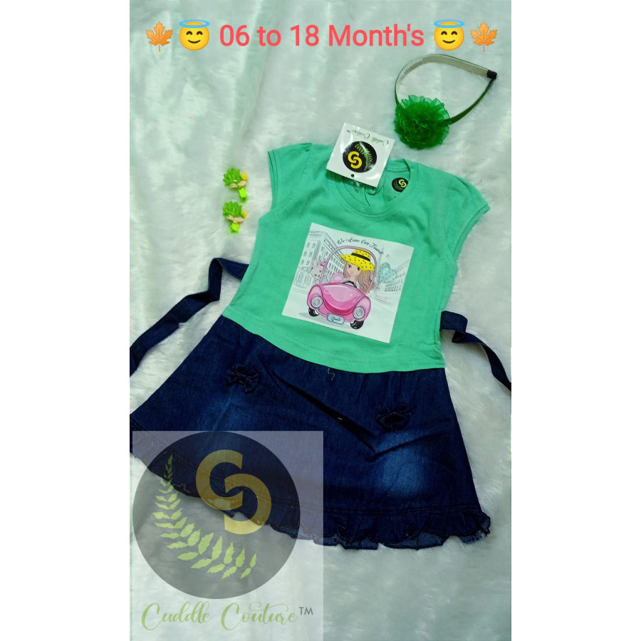 Cuddle Couture- Denim Frock Car Cayan