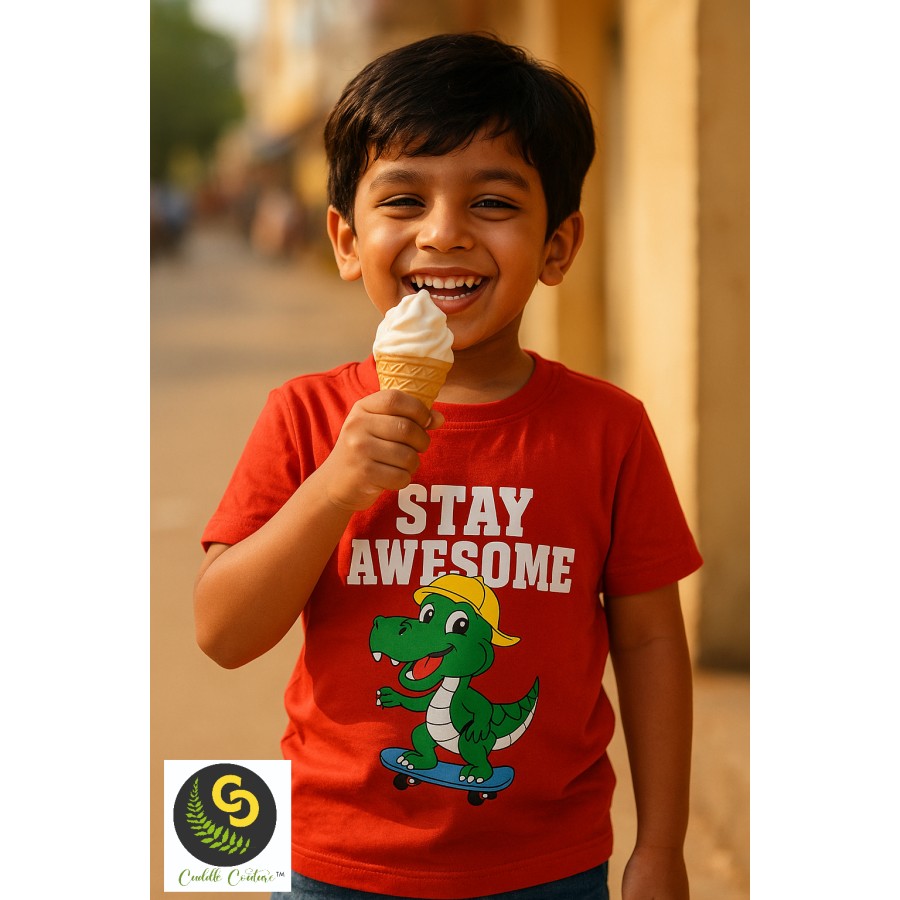 Cuddle Couture- Stay awesome Red Tshirt